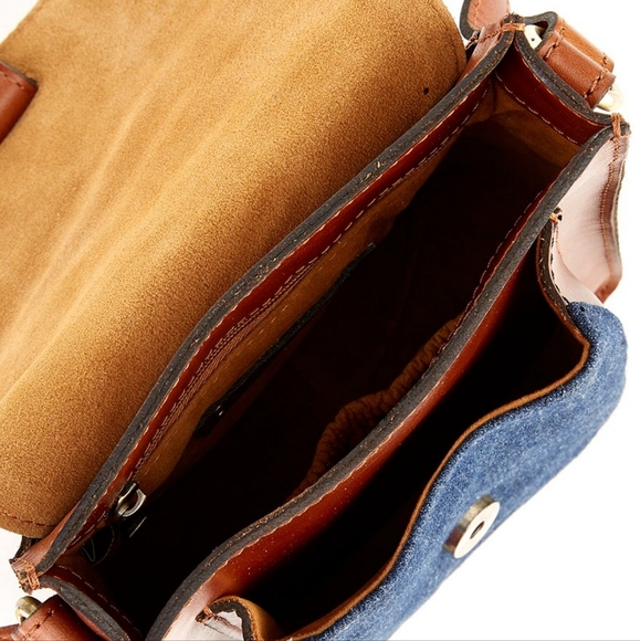 Patricia Nash Lari Denim & Leather Colorblock Crossbody Bag - Picture 10 of 11